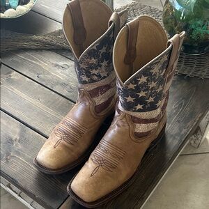 Ariat Brown and Blue Cowboy Boots